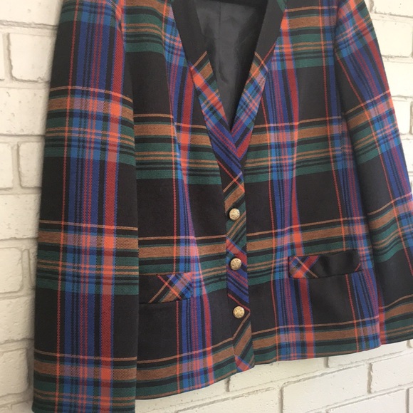 Vintage Plaid Henry Lee Blazer Size 16 - Picture 9 of 12